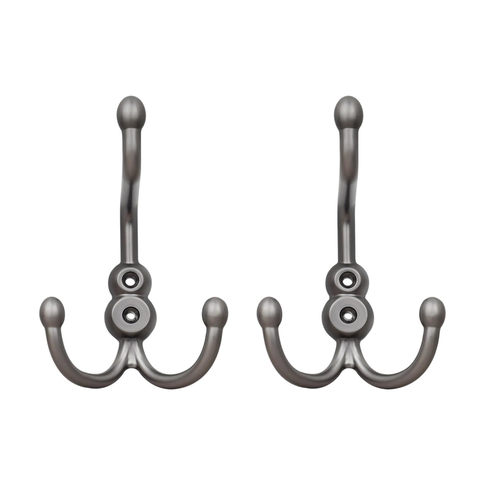Tsophreniq Of 2 Easy Install Contemporary Double Hooks for Towels Coat Clothes and Hats Hanger Space Management Tool Modern Hooks Wardrobe Door Zinc Alloy Strong