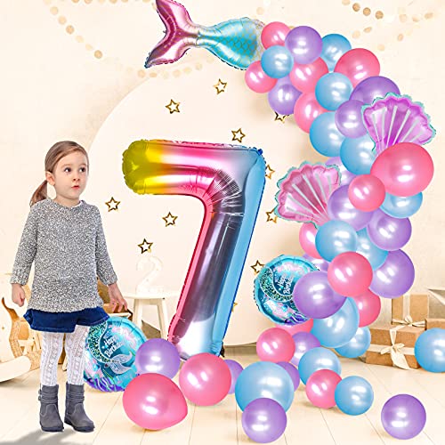 Herefun Palloncino Sirena Compleanno 7 Anni