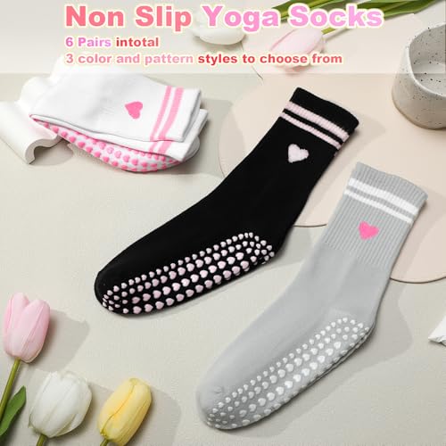 Image of Jspupifip Cute Pilates Socks for Women | Non Slip Yoga Socks with Grips for Barre Workout Athletic Hospital
