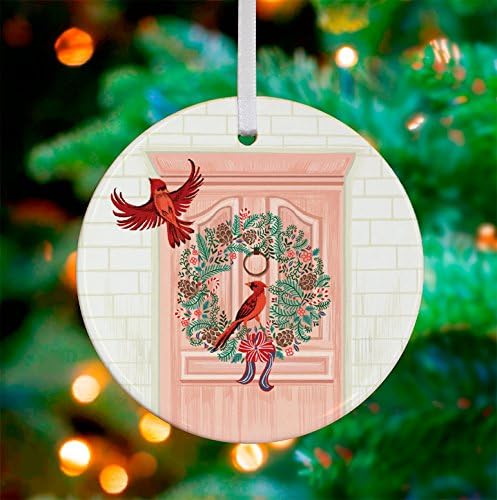 Oopsy Daisy Keepsake Ornament, Deck The Door, 3"x 3"