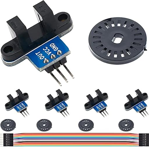 DAOKAI Módulo de Sensor de medición de velocidad de optoacoplador óptico ranurado infrarrojo IR de 5 uds 3,3-5V para medición de velocidad de coche Robot inteligente con cable Dupont | Ya disponible en tu tienda friki favorita! En mundofriki.es!