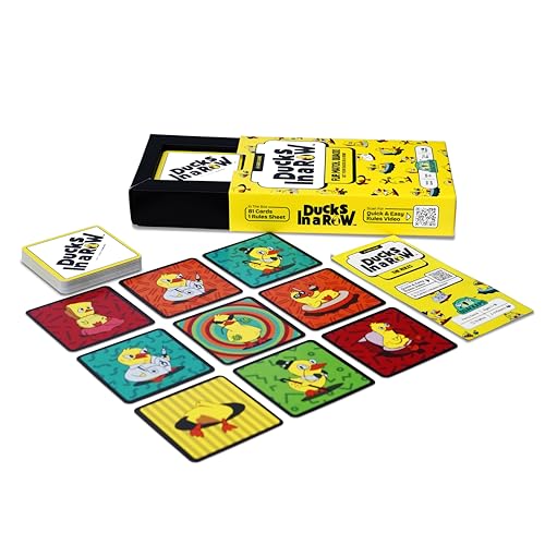 Image of Ducks in a Row Card Game - Spot the Match, Shout Quack | 2+ Players | Ages 7 and Up | Card Games for Kids & Adults | Fast Party Game for Family and Friends | Great for Gifting