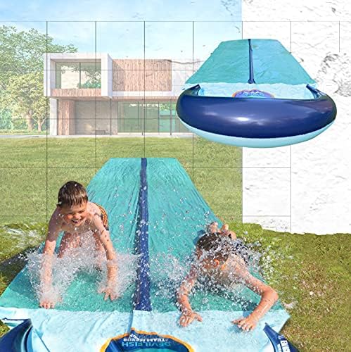 Team Magnus Slip and Slide - central sprinkler, XL crash pad in quality finish - UK design for British gardens/connections