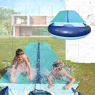 TEAM MAGNUS 18ft XL Slip and Slide - Heavy Duty Inflatable Slide with Central Sprinkler and XL Crash Pad