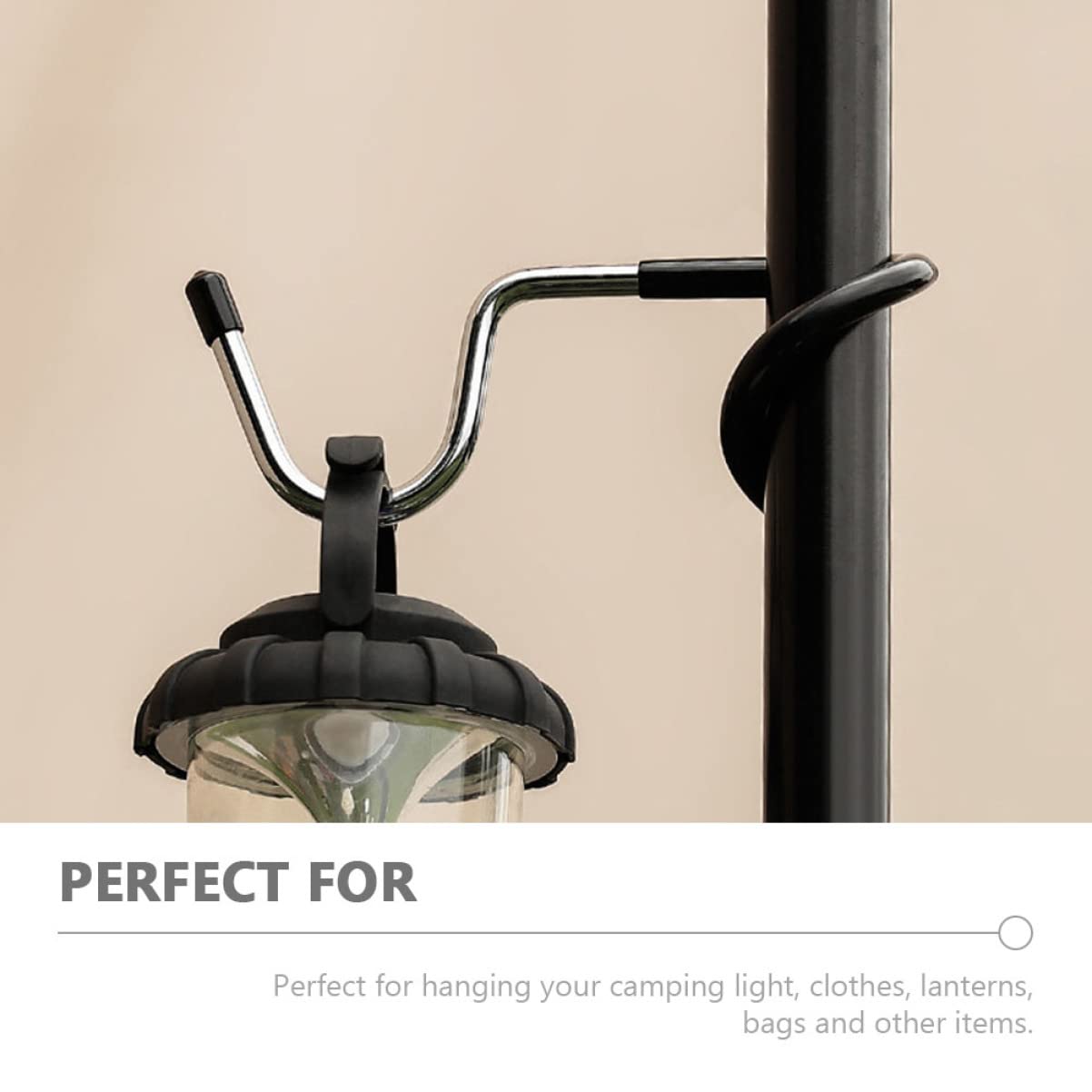 BESTonZON 3pcs Camping Light Hooks Multi-Functional Steel Hooks for Outdoor Use for Hanging Lanterns Hats Bags and Clothes for Camping Hiking Fishing and Picnics