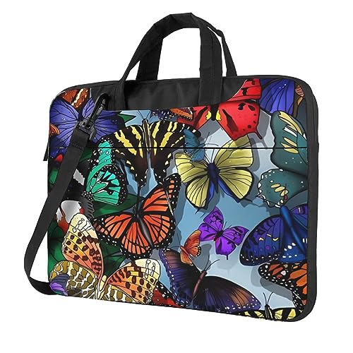 Sac ordinateur portable étui transport sacoche bandoulière papillon