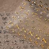 5D Embossed Nail Stickers for Nails Art Bow Nail Art Stickers Gold Nail Decals Self Adhesive Nails Decals Rhinestone with Design Manicure Supplies Charm for Women Christmas DIY Decorations