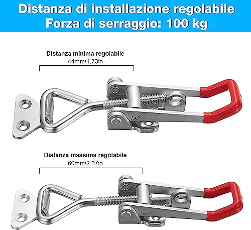 10 Stück Spannverschluss, Kistenverschluss Spannverschluss, Hebel Verschluss Hebel Kistenverschluss Eckbefestigung Sicherheitsschnalle Türriegel für Kisten Schrank Schublade Tür Fenster 100 kg