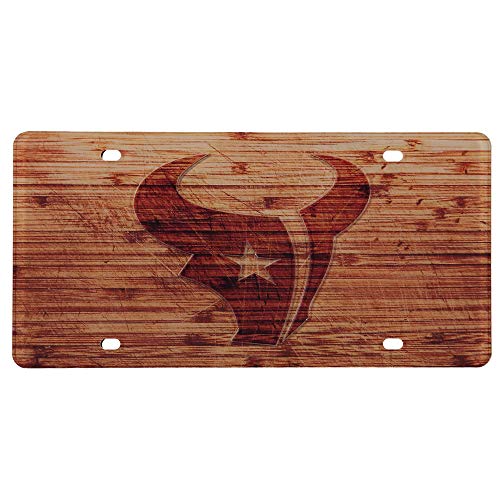 Stockdale Houston Texans Wood Design Acrylic License Plate