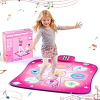 Dance Mat Toys for Girls Musical Play Mat with LED Lights, Adjustable Volume, 3 Game Modes, Built-in Music, Dance Game Pad Toy Christmas Birthday Gifts for 3 4 5 6 7 8 9+ years old kids (Purple)