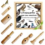 ZDH 9-Piece Wooden Bird Call Set β Handcrafted Bird-Call in Glass lid Wooden Box for Birdwatchers, Nature Lovers, Outdoor Exploration & Education All (Glass lid-Wooden Box)