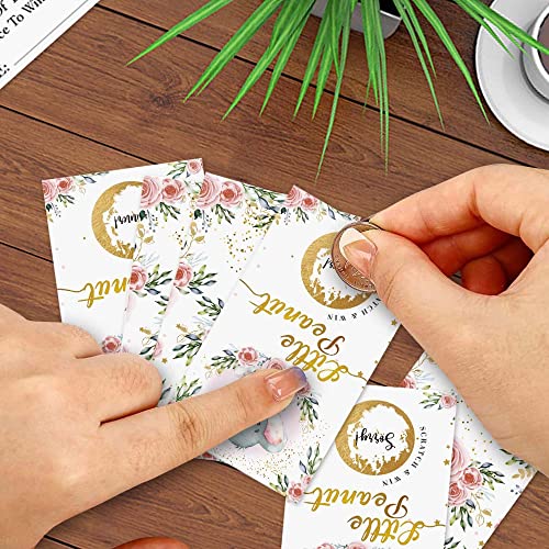 50 Baby Shower Scratch Off Game, Pink Elephant Rose Lucky Draw Card miniatura 3