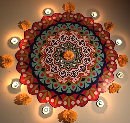 The Brown Box-Readymade Rangoli for Floor, Big Size Rangoli,Artificial Rangoli,MDF Rangoli,Rangoli mat,Christmas Decoration Item (B0DF71TQ25) Amazon Price History, Amazon Price Tracker