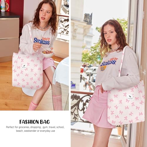 Image of Ayieyill Corduroy Tote Bag for Women Canvas Shoulder Cord Purse with Inner Pocket