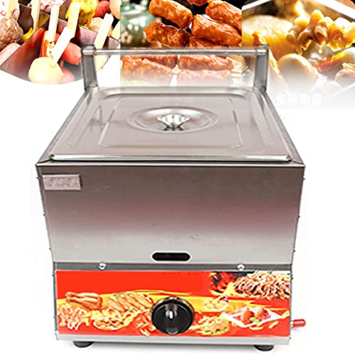 Multifunction Home/Commercial Gas Fryer, Natural Gas Burners Countertop Fryers with Fryer Baskets, Stainless Steel LPG Fryer, Adjustable Thermostat Kitchen Easy Clean