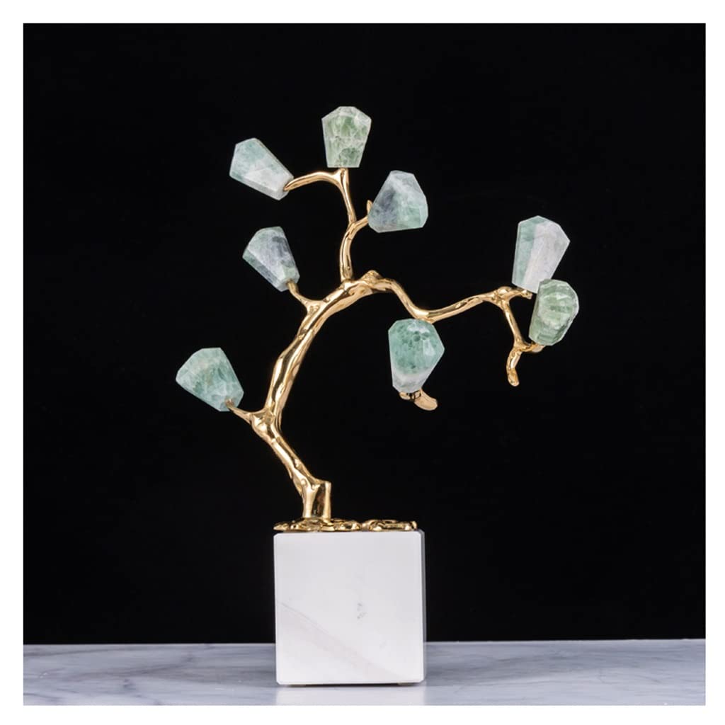 HCZKIUJY Luck and Wealth Crystal Tree Modern Crystal Tree Ornaments Healing Tree of Life Decoration Good Luck Crystal Stone Home Crafts Healing Meditation Chakra Money Tree (Bianco)