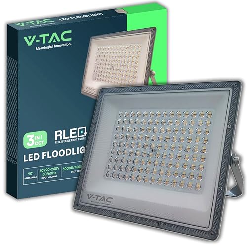 FOCO Foco LED Exterior 100W - [Chip Samsung + Tecnología RLE] - 8150 Lúmenes - IP65 - Proyector LED para Casa, Jardín, Garaje, Almacén - Luz CCT 3 EN 1 Cálido, Neutro, Frío