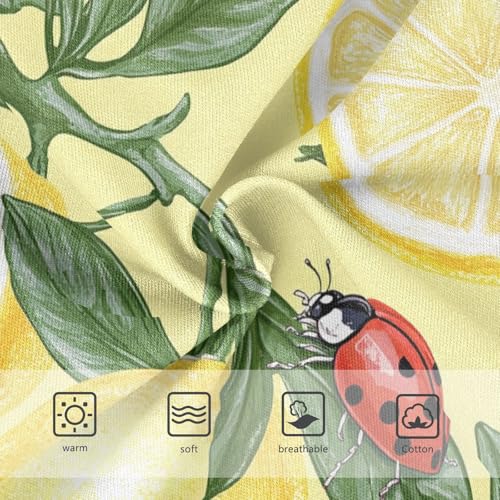 Wusikd Lemon Ladybug Girls' Underwear Cotton Yellow Girls Briefs Soft Toddler Underwear 2T3