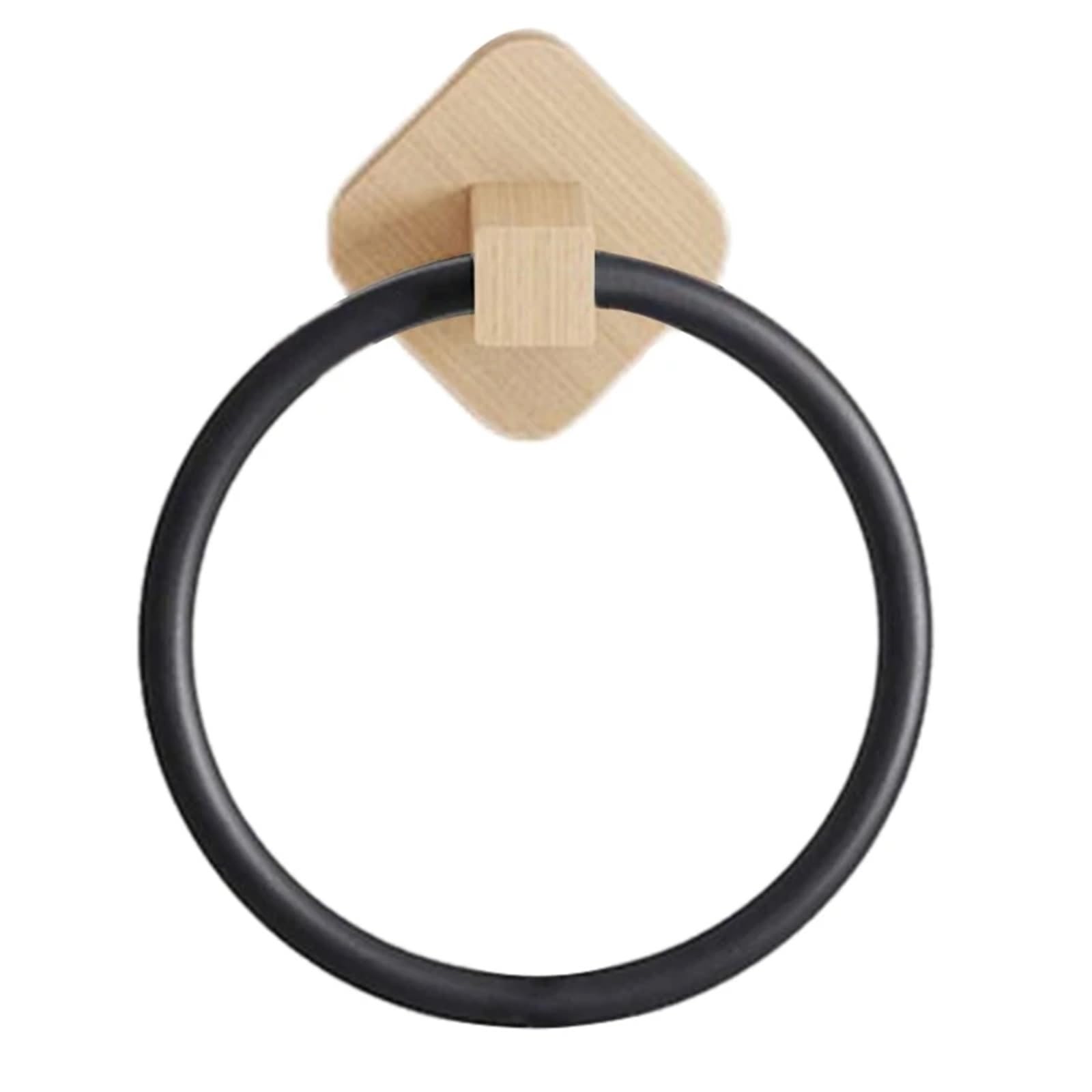 Towel Ring Aluminum Wood Towel Ring Hand Holder For Bathroom Rack Hanger For Kitchen Wall Mount Heavy Duty Storage(Color2)