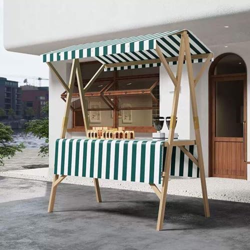 Cabina de mercado plegable de madera con toldo, carrito de proveedores al aire libre, carrito móvil de venta de alimentos callejeros para mercado, comida callejera, eventos