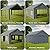 12x20FT Portable Garage, 12'x20' Carport Heavy Duty, Galvanized Frame & 180 g PE Waterproof Canopy, with 4 Doors (Included 2 Side Doors), and 4 Windows, for Pickup Truck, and Boat