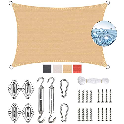 ZFHTAO Toldo Vela de Sombra Rectangular Toldos IKEA Prevención Rayos UV Solar...