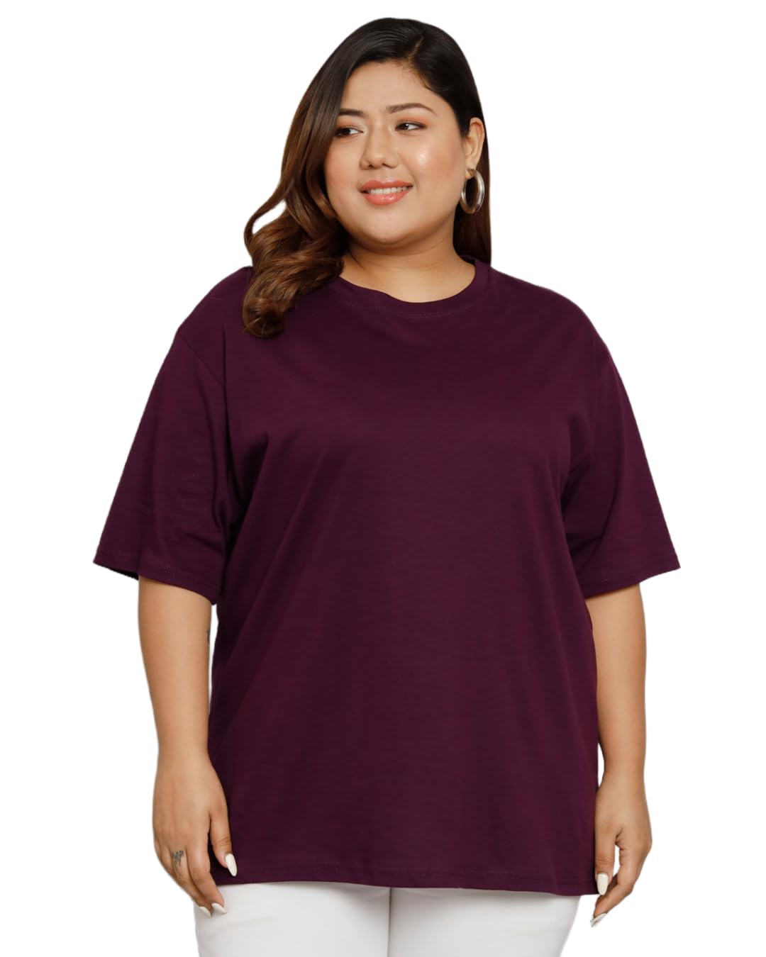 funday fashion Women Cotton Half Sleeve Oversized Relaxed Fit T-Shirt-picture-55