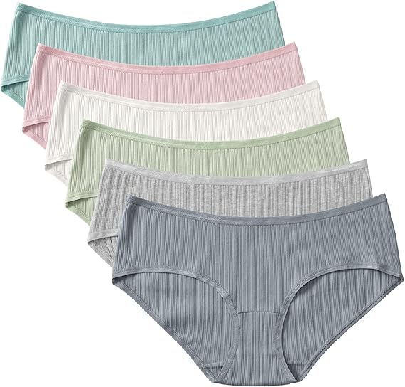 louryn koulyn Womens Underwear Cotton Stretch Bikini Comfort Briefs Panties Soft Low Rise 6 Pack-picture-44