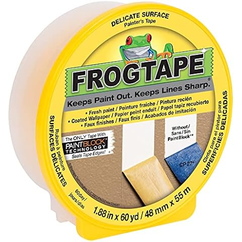 FROGTAPE 280222 Delicate Surface Painter's Tape, Yellow, 1.88 inch Width Cover