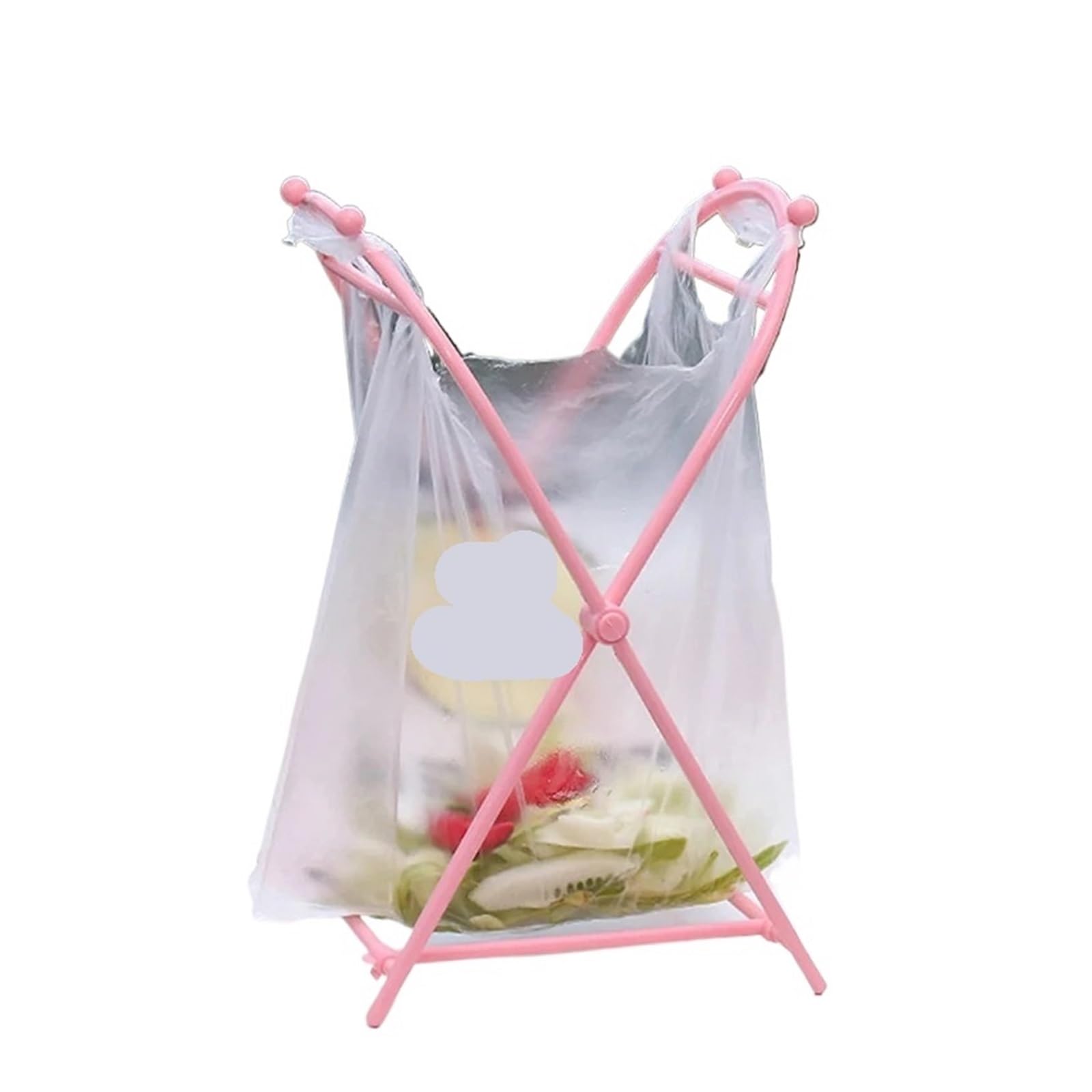 Soporte for Bolsas de Basura Plegable, Bolsa for encimera, Organizador clasificación Cocina, Estante Almacenamiento, 3 uds para Bolsas(Pink)