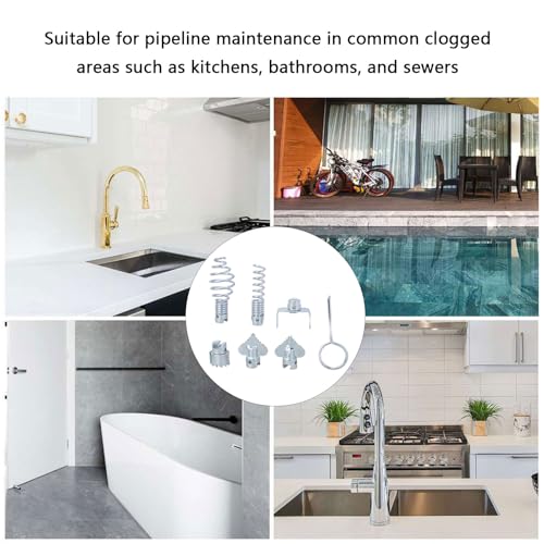 RGYBAO 7 Piece Drain Cleaner Cutter Head Set Suitable For Pipe Dredging Machine Plumbing Tool Snake Parts Pipeline Maintenance