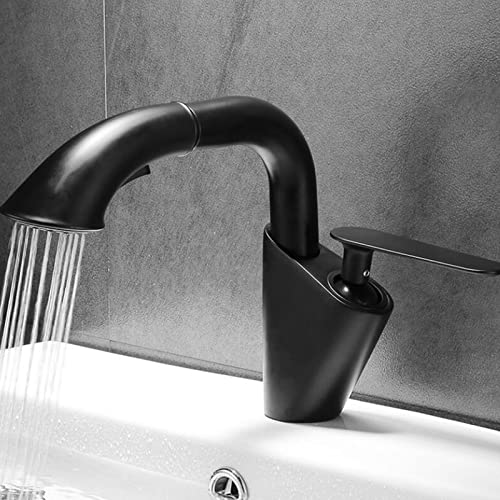 Mitigeur de lavabo en laiton noir de qualité supérieure avec douchette - 7
