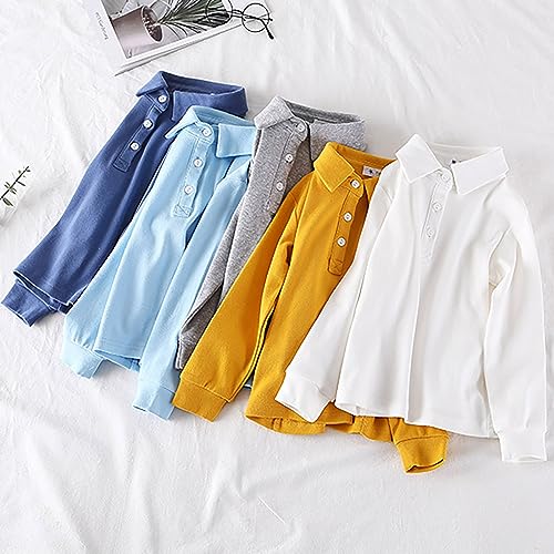 Toddler Boys Long Sleeve Button Down Cotton Shirts Tops Trendy Solid Color Soft Shirt Fall Casual Tees T Shirt Clothes4