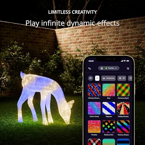 Twinkly Reindeers Doe, Mappable Outdoor Led Reindeer Light, 160 Rgb Leds And Warm White Light, Height 75Cm, Compatible With Alexa And Google Home, Ip44, App Controlled Outdoor Christmas Lights thumb #3