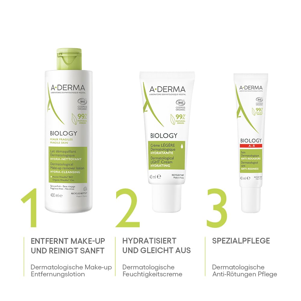 A-DERMA BIOLOGY Make-Up Entfernungslotion, 400 ml Loción