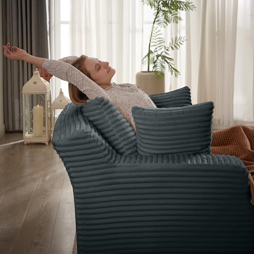 KEIKI 66\" Oversized Lounge Chair, Ready-to-Use Modern Sofa Bed Style Chaise for Home Office Work, Reading Corners & All-Day Productivity, Plush Supportive Design for Relaxed Sitting & Lounging