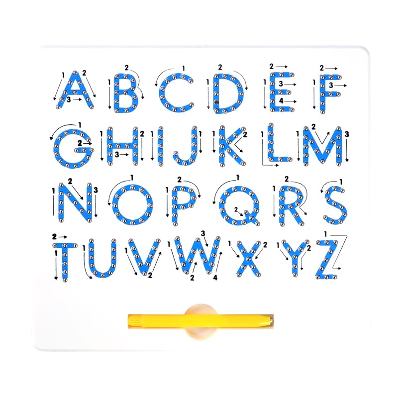 KASBA Magnetic Drawing Board, Magnetic Alphabet Letter Tracing Board- Educational ABC Letters Read Write Learn Preschool Gift Made in India-Upper case