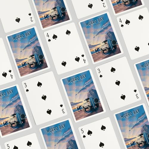 Morro Bay California Litografía Baraja 52 Cartas Tamaño Póker miniatura 4