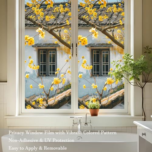 Película de privacidad para ventana flores 17.7"x39.4" miniatura 3