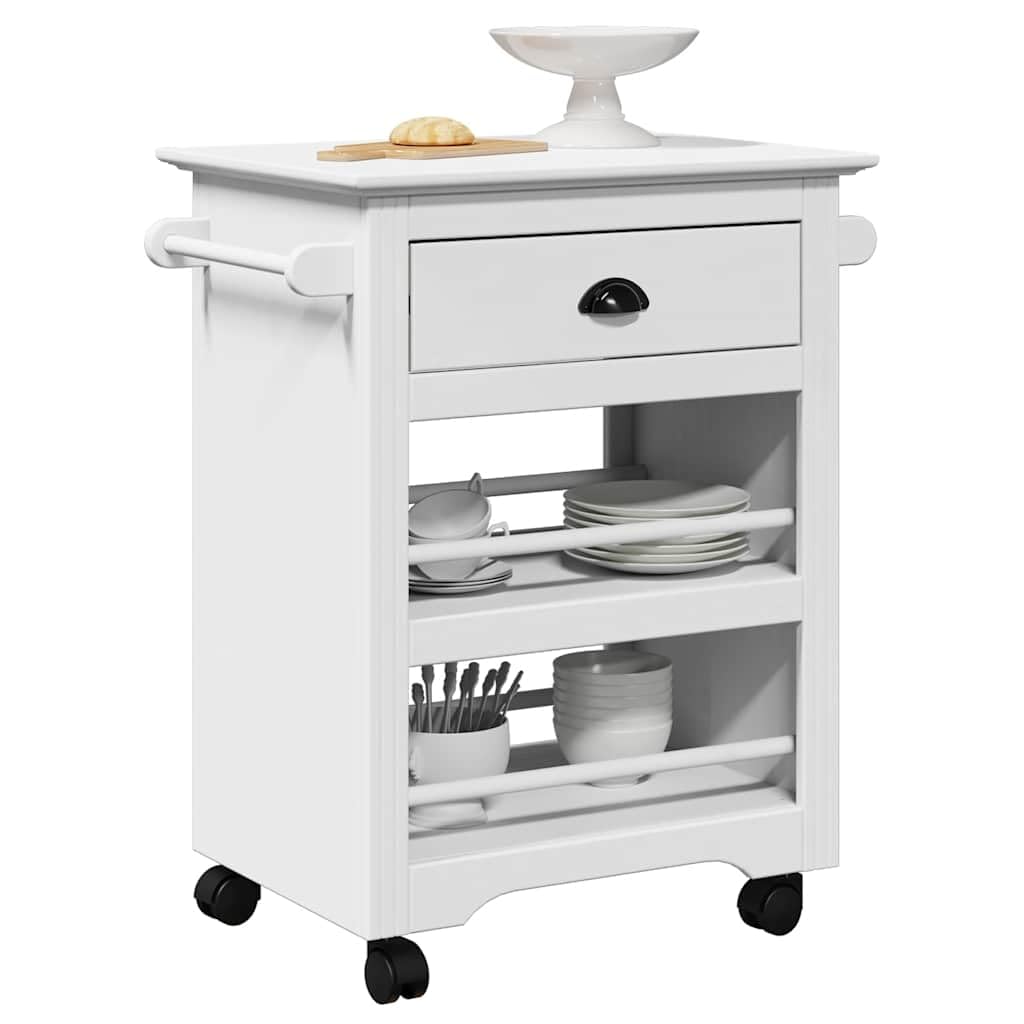 vidaXL Carrello da Cucina BODO Bianco 67,5x45x80 cm, Carrello per Verdure, Carrello da tè, Carrello di Servizio, Carrello portaoggetti da Cucina