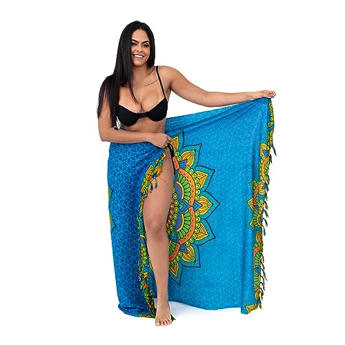 Canga De Praia Mandala Indiana Vários Modelos (Azul Claro)