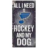 Fan Creations NHL セントルイス・ブルース ユニ セントルイス・ブルース ホッケーとマイ・ドッグサイン チームカラー 6 x 12インチ