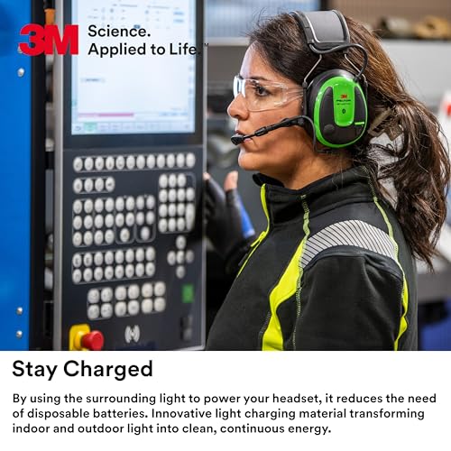 Image of 3M PELTOR WS ALERT XPV Headset, Solar Powered, MRX21A1WS7, Headband, Connected Equipment App, MultiPoint Bluetooth, Noise Cancelling Microphone, 22 dB, Green