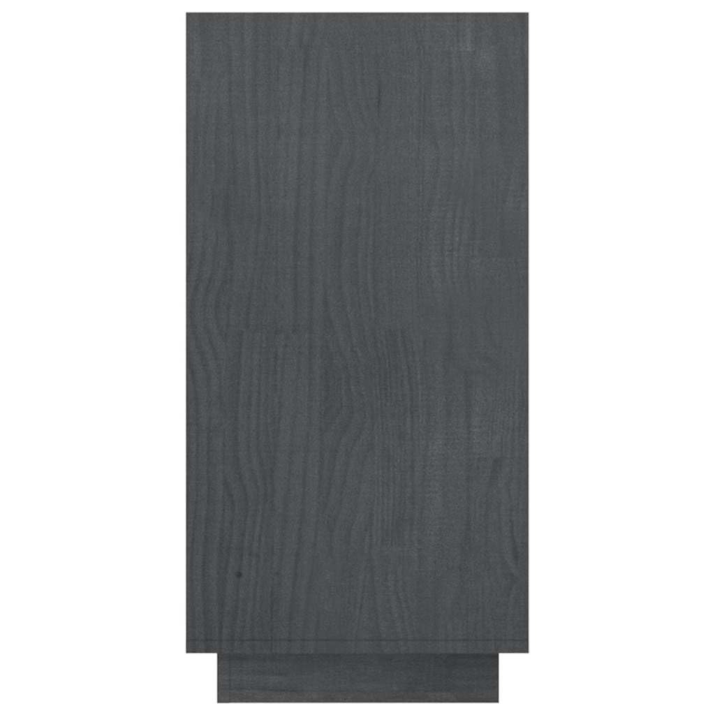 Libreria in Legno Massello di Pino Grigia 80x35x71 cm | Scaffale salvaspazio a tre livelli per soggiorno e studio, ideale per organizzare riviste, multimedia e decorazioni.