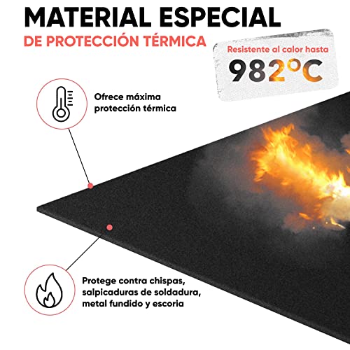 EVOCAMP Alfombra ignífuga 60x60 cm para talleres y barbacoas 3