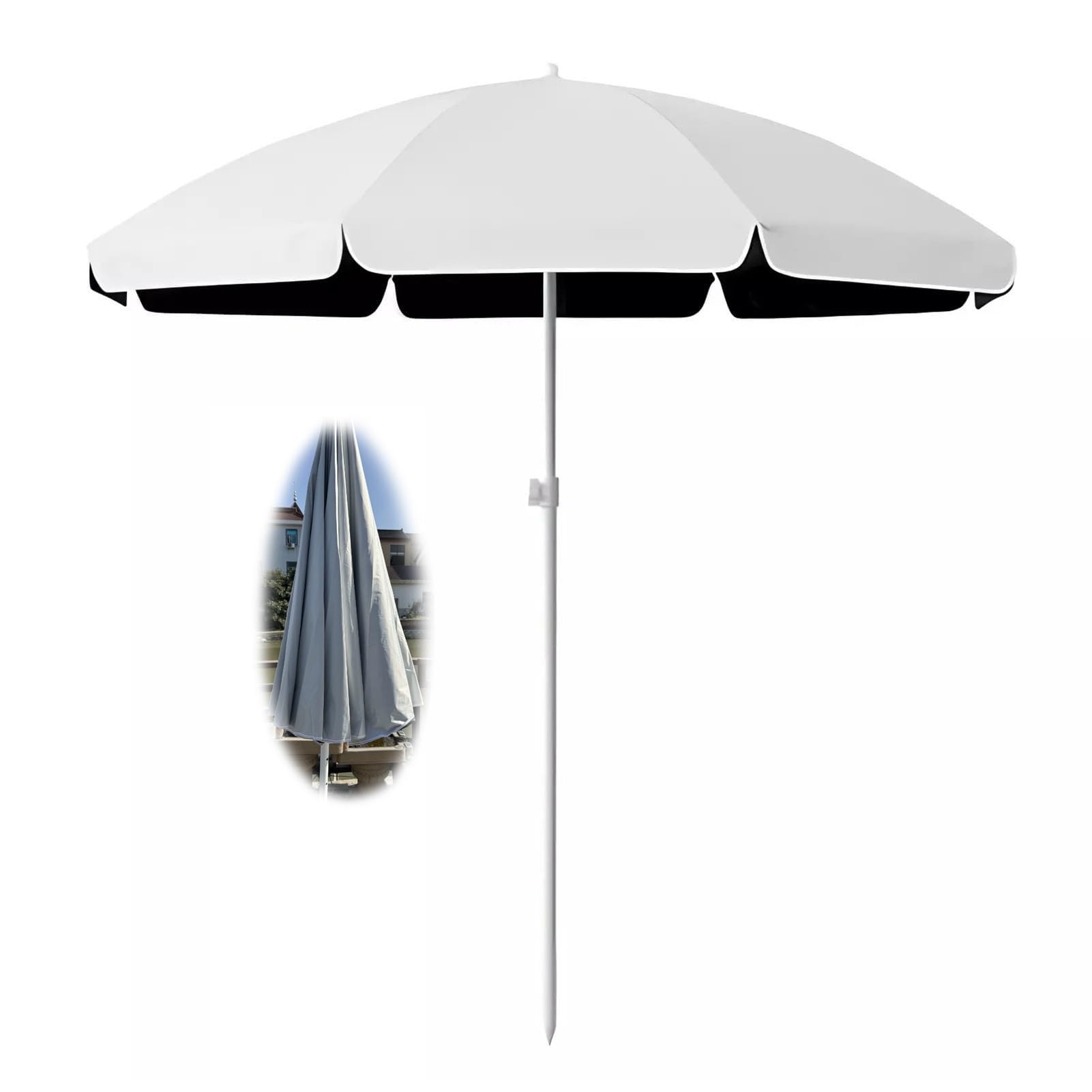 200/220/240/280/300 CM Przenośny parasol tarasowy, parasol plażowy ze stalowym słupem Ø28mm/32mm, 50+ ochronny parasol zewnętrzny do ogrodowego basenu balkonowego