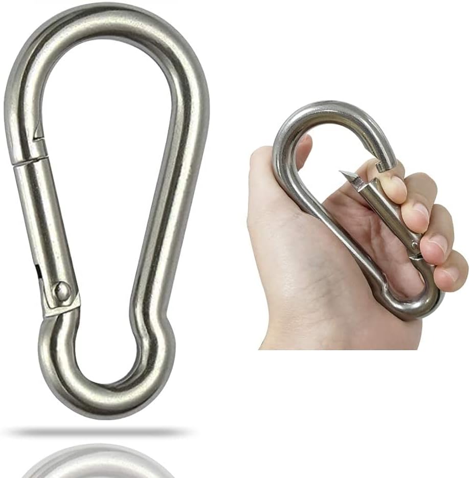 GRANDBUY 4 Inch Large Spring Snap Hook Carabiner, 304 Stainless Steel ...