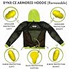 BYKR Motorcycle Hoodie for Men & Women Biker Motorcycle Jackets Breathable Motorbike Riding Sweatshirt All Weather CE Armored (FG,S) #1