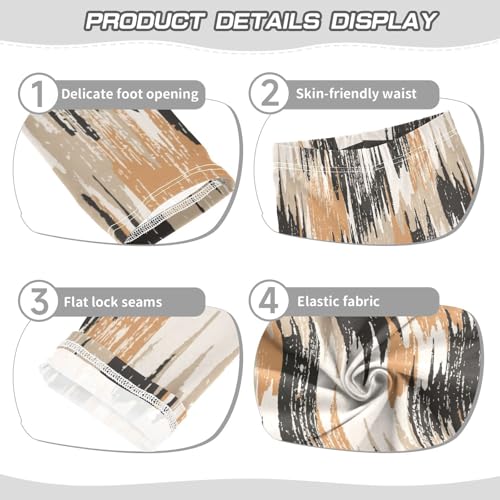 Girls' Leggings Ankle Length Printed Leggings Grunge Wall Wood Soft Comfortable Pants for Kids 4-10 Years4