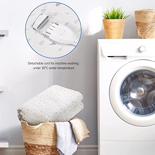 Heated Mattress Pad With Dual Control Electric Bed Warmer King Size With 4 Adjustable Heating Levels Auto Shut Off Timer Deep All Around Elastic Bed Pocket Machine Washable #TOP6
